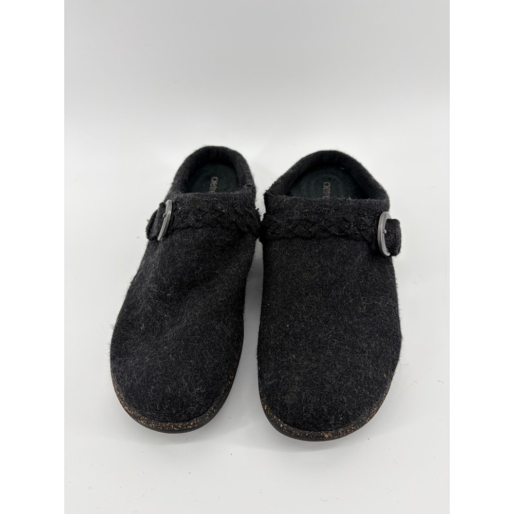 Aetrex Black Libby Wool Mules, Cottagecore, Casual, Women's Size 10, Pre-Owned